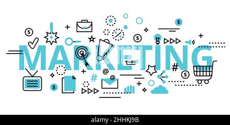 Moderne flache dünne Linie Design Vektor Illustration, Konzept des Marketings, für Grafik-und Web-Design Stock Vektor