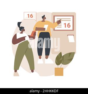 Electronic Queuing System abstrakte Konzept Vektor-Illustration. Warteschlangenmanagement-Software, elektronisches Warteschlangensystem, Ticket-Generator, Line Call-Lösung, Warten auf abstrakte Zahlen Metapher. Stock Vektor