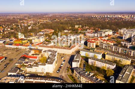 Luftaufnahme der polnischen Stadt Skierniewice Stockfoto