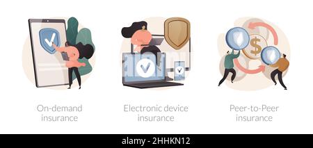 Abstraktes Konzept für Versicherungspolicen, Vektorgrafiken. Stock Vektor