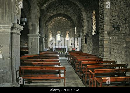 Kirche Sant Cristòfol in Tavertet in der Region Osona, Provinz Barcelona, Katalonien, Spanien Stockfoto