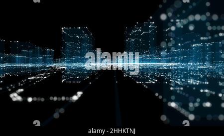 Futuristische Smart Digital City. Smart City Und Technology Business Concept Stockfoto