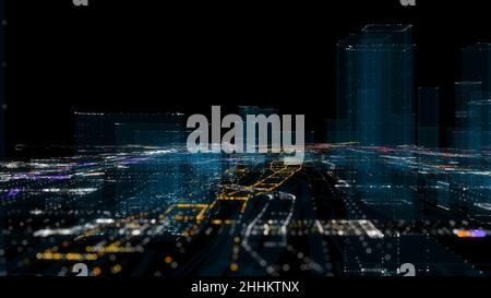 Futuristische Smart Digital City. Smart City Und Technology Business Concept Stockfoto