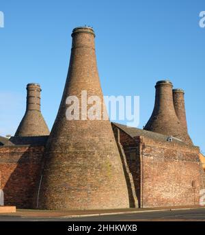 Stoke, Staffordshire, England, Großbritannien, Jan 9th 2022.Ansicht des Flaschenofens Gladstone-Keramik. Stockfoto