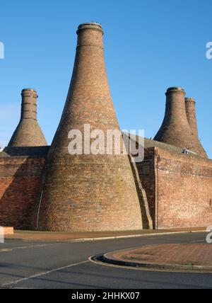 Stoke, Staffordshire, England, Großbritannien, Jan 9th 2022.Ansicht des Flaschenofens Gladstone-Keramik. Stockfoto