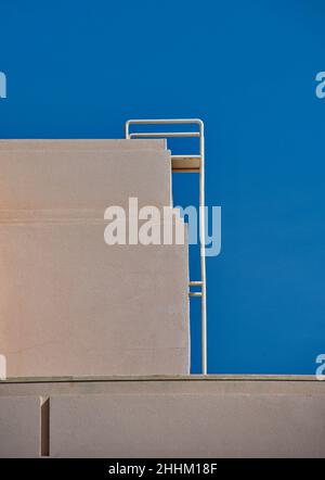 Nahaufnahme der geometrischen Struktur des modernen Gebäudes Stockfoto