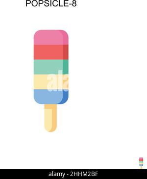 Popsicle-8 einfaches Vektor-Symbol.perfekte Farbe modernes Piktogramm auf bearbeitbaren Strich. Popsicle-8-Symbole für Ihr Geschäftsprojekt Stock Vektor