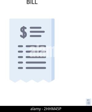 Bill einfaches Vektor-Symbol.perfekte Farbe modernes Piktogramm auf bearbeitbare Kontur. Bills für Ihr Geschäftsprojekt Stock Vektor