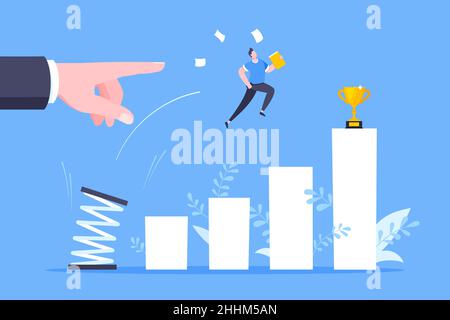 Business Mentor hilft, die Karriere mit Sprungbrett Vektor Illustration zu verbessern. Stock Vektor