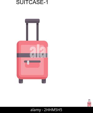 Suitcase-1 einfaches Vektor-Symbol.perfekte Farbe modernes Piktogramm auf bearbeitbaren Strich. Suitcase-1 Icons für Ihr Business-Projekt Stock Vektor