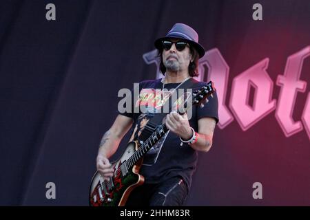 26. Juli 2015 - Südkorea, Ansan : Motorohead tritt während des Ansan M Valley Rock Festivals auf der Bühne auf. Jedes Jahr im juli findet das Rock Festival statt. (Ryu Seung-il/Polaris) Stockfoto