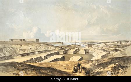 Die Docks und der Hafen Sewastopols in 1855 während des Krimkrieges, 1853 - 1856. Nach einem Druck von Vincent Brooks aus einer Zeichnung von Le Marchant Tupper. Stockfoto