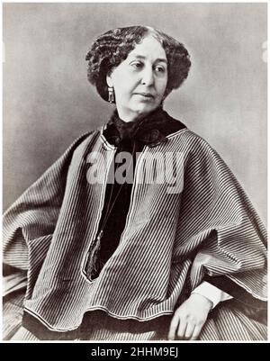 George Sand (Amantine Lucile Aurore Dupin), (1804-1876), französischer Schriftsteller, Schriftsteller und Journalist, Porträtfoto von Felix Nadar, 1864 Stockfoto