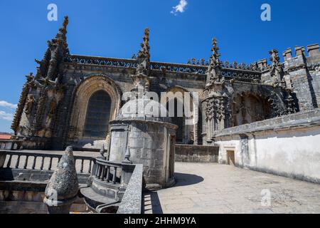 TOMAR, PORTUGAL JUNI 18, 2016 - Das Kloster des Ordens von Christus ist eine religiöse Gebäude und Römisch-katholischen Gebäude in Tomar, Portugal. UNESCO-Worl Stockfoto