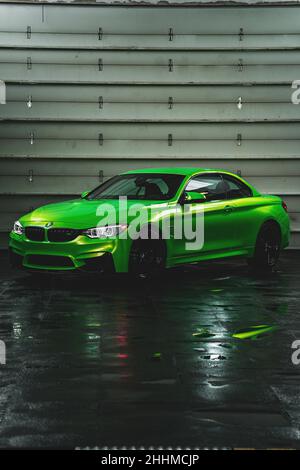BMW M4 - GREEN CABRIO Stockfoto