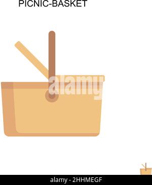 Picknick-Korb einfaches Vektor-Symbol.perfekte Farbe modernes Piktogramm auf bearbeitbaren Strich. Picknickkorb-Symbole für Ihr Geschäftsprojekt Stock Vektor