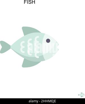 Fisch einfaches Vektor-Symbol.perfekte Farbe modernes Piktogramm auf editierbare Kontur. Fischsymbole für Ihr Geschäftsprojekt Stock Vektor