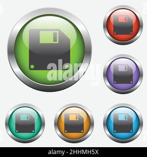 Tasten auf der Scheibe der Diskette Stock Vektor