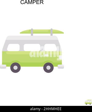 Camper einfache Vektor-Symbol.perfekte Farbe modernes Piktogramm auf bearbeitbaren Strich. Camper-Symbole für Ihr Geschäftsprojekt Stock Vektor
