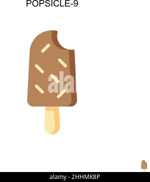 Popsicle-9 einfaches Vektor-Symbol.perfekte Farbe modernes Piktogramm auf bearbeitbaren Strich. Popsicle-9-Symbole für Ihr Geschäftsprojekt Stock Vektor