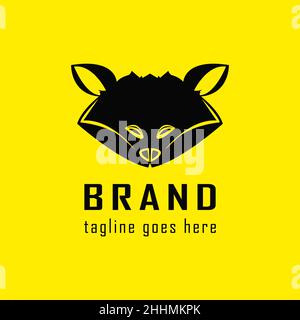Niedliches schwarzes Schwein-Kopf-Logo, Symbol-Kopf-Schwein Stock Vektor