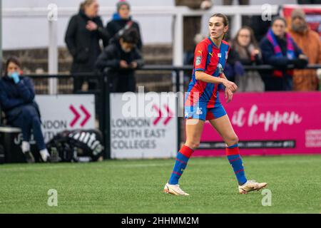 Bromley, Großbritannien. 23rd Januar 2022. Hayes Lane, Bromley, England, 23rd 2022. Januar Isabella Sibley (17 Crystal Palace) debütierte am 23rd. Januar 2022 beim FA Womens Championship-Spiel zwischen Crystal Palace und Liverpool in Hayes Lane, Bromley, England. Stephen Flynn/SPP Kredit: SPP Sport Pressefoto. /Alamy Live News Stockfoto