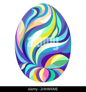 Abstrakt Osterei Doodle Hintergrund. Niedliche handgezeichnete kindliche Einladung, Grußkarte. Lineare Illustration für den Urlaub für Print, Web Stock Vektor