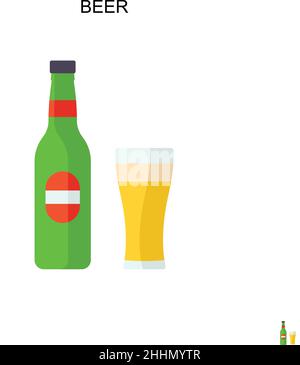 Bier einfaches Vektor-Symbol.perfekte Farbe modernes Piktogramm auf bearbeitbaren Strich. Bier-Ikonen für Ihr Geschäftsprojekt Stock Vektor