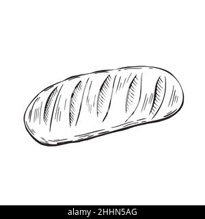 Frische Laib Doodle Stil Vektor isolierte Illustration Stock Vektor