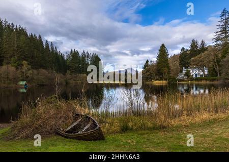 Blick vom Loch ARD auf Ben Lomond in der Ferne Stockfoto