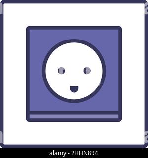 Symbol Für Elektrische Steckdose In Österreich. Editierbare Fett Formatigte Kontur Mit Farbfüllungsdesign. Vektorgrafik. Stock Vektor