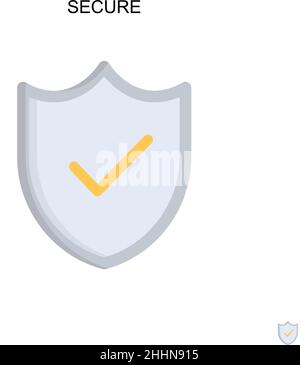 Sichere einfache Vektor-Symbol.perfekte Farbe modernes Piktogramm auf bearbeitbare Kontur. Sichere Symbole für Ihr Geschäftsprojekt Stock Vektor