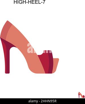 High-Heel-7 einfaches Vektor-Symbol.perfekte Farbe modernes Piktogramm auf bearbeitbaren Strich. High-Heel-7-Symbole für Ihr Geschäftsprojekt Stock Vektor