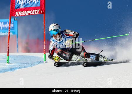 Ragnhild MOWINCKEL (NOR) während des FIS Ski World Cup 2022 - Riesenslalom der Frauen, alpines Skirennen auf dem Kronplatz, Italien, Januar 25 2022 Stockfoto