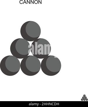 Cannon einfache Vektor-Symbol.perfekte Farbe modernes Piktogramm auf bearbeitbaren Strich. Cannon-Symbole für Ihr Geschäftsprojekt Stock Vektor