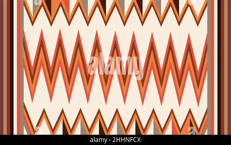 Traditionelles Navajo Moqui-Streifenmuster. Kopie der Decke Ornament von 1875-1885 Jahren mit realistischen Proportionen. navajo-Streifenmuster aus Textil Stock Vektor