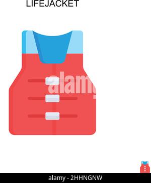 Rettungsweste einfaches Vektor-Symbol.perfekte Farbe modernes Piktogramm auf bearbeitbaren Strich. Rettungswesten-Symbole für Ihr Geschäftsprojekt Stock Vektor