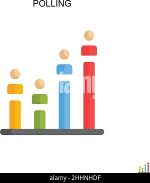 Polling einfaches Vektor-Symbol.perfekte Farbe modernes Piktogramm auf editierbare Kontur. Abfragungssymbole für Ihr Geschäftsprojekt Stock Vektor