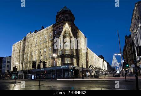 Christmas Lights Downtown im Stadtzentrum von Glasgow Stockfoto