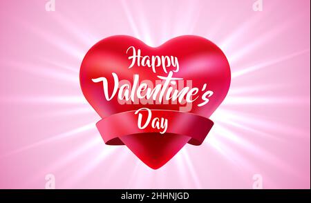 Alles Liebe zum Valentinstag Hintergrund mit Flying Heart Balloon. Vektorgrafik Stock Vektor