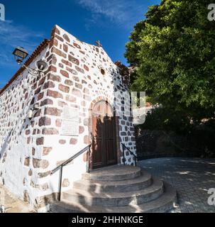 Masca Village, Teno-Gebirge, Teneriffa, Kanarische Inseln. Kirche. Stockfoto