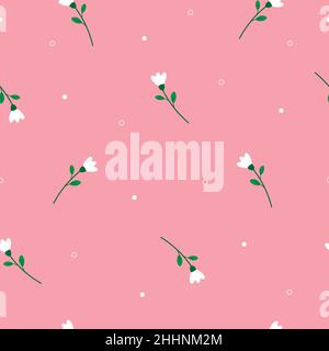 Die romantische Frühlingsblume nahtlose Musterkunst Stock Vektor