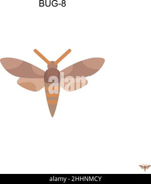 Bug-8 einfaches Vektor-Symbol.perfekte Farbe modernes Piktogramm auf bearbeitbaren Strich. Bug-8-Symbole für Ihr Geschäftsprojekt Stock Vektor