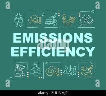 Emissionseffizienz Wortkonzepte dunkelgrünes Banner Stock Vektor