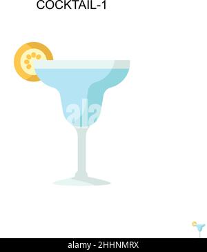 Cocktail-1 einfaches Vektor-Symbol.perfekte Farbe modernes Piktogramm auf bearbeitbaren Strich. Cocktail-1-Symbole für Ihr Geschäftsprojekt Stock Vektor