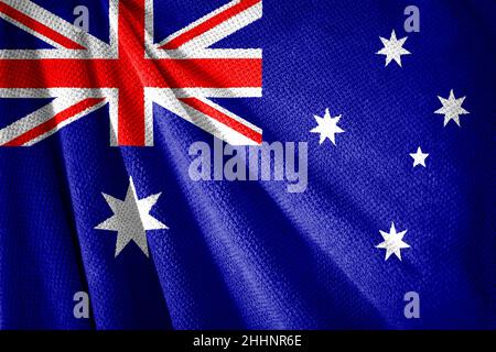 Australien Flagge auf Handtuchoberfläche Abbildung mit, Ländersymbol Stockfoto