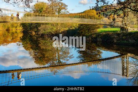 Sappers Bridge, Over the River Conwy, Betws-Y-Coed, Conwy, North Wales. Bild aufgenommen im November 2021. Stockfoto