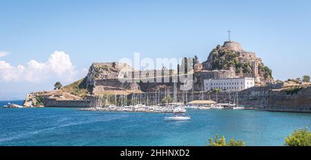 Alte venezianische Festung in Korfu, Griechenland in Kerkyra, Korfu Stadt auf der Insel Korfu Ionische Inseln Griechenland, Europa Stockfoto