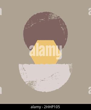 Einfache Formulare. Eine Reihe von Postkarten, Postern, Hintergründen mit abstrakten Kompositionen. Stock Vektor