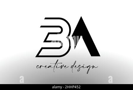 BA Letter Logo Design mit elegantem minimalistischem Look.BA Icon Vektor mit kreativem Design moderner Look in schwarz-weiß Vektor Illustration. Stock Vektor